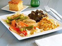 98. Sauteed Salmon, Potatoes, Broccoli, & Corn Image